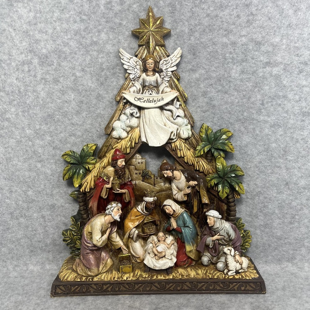 Napco Angel‎ Nativity Scene Decor Hallelujah Christmas Resin Holy Family Mantle